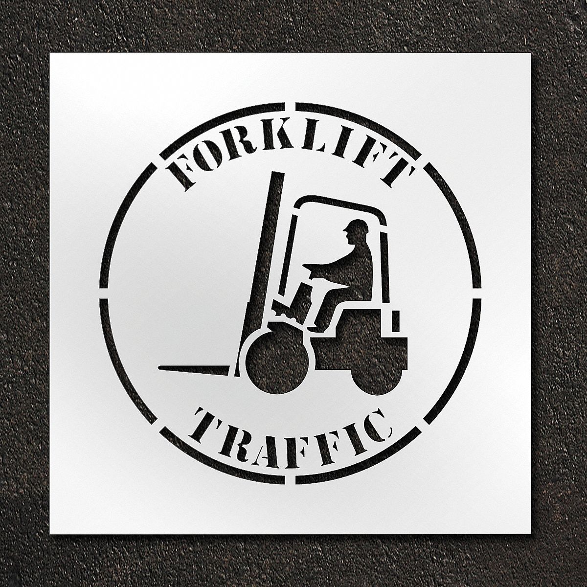 Individual Stencil: Forklift Traffic, 24 in x 24 in Message Size (WxH), Polyethylene