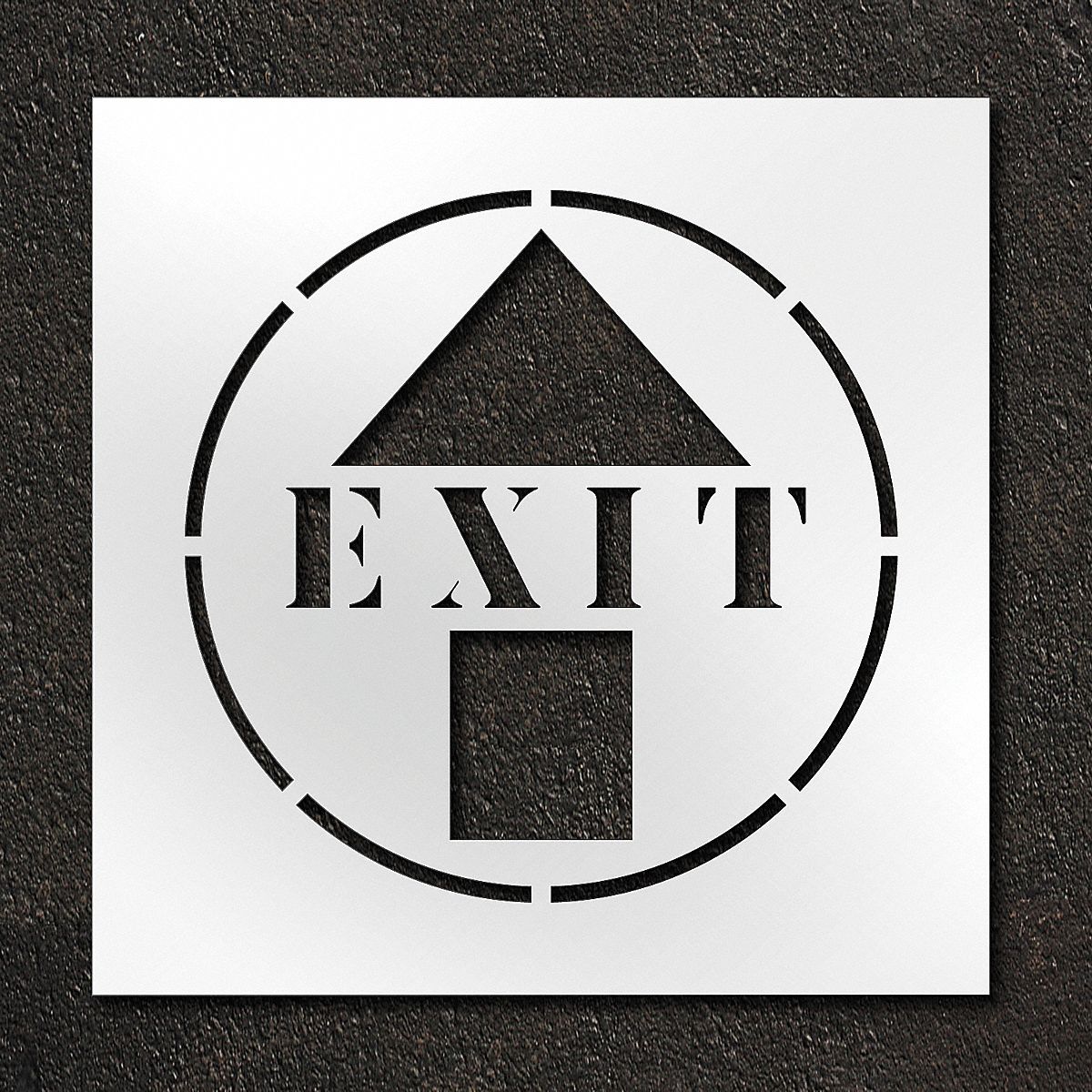 Individual Stencil: Exit With Arrow, 24 in x 24 in Message Size (WxH), Polyethylene