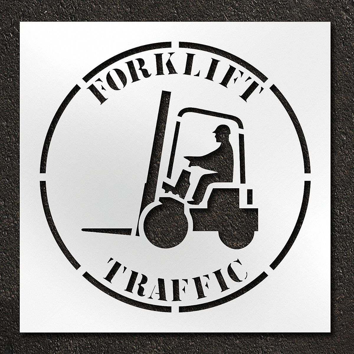 Individual Stencil: Forklift Traffic, 42 in x 42 in Message Size (WxH), Polyethylene