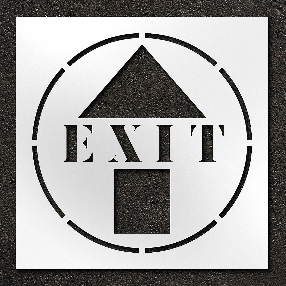 Individual Stencil: Exit With Arrow, 42 in x 42 in Message Size (WxH), Polyethylene