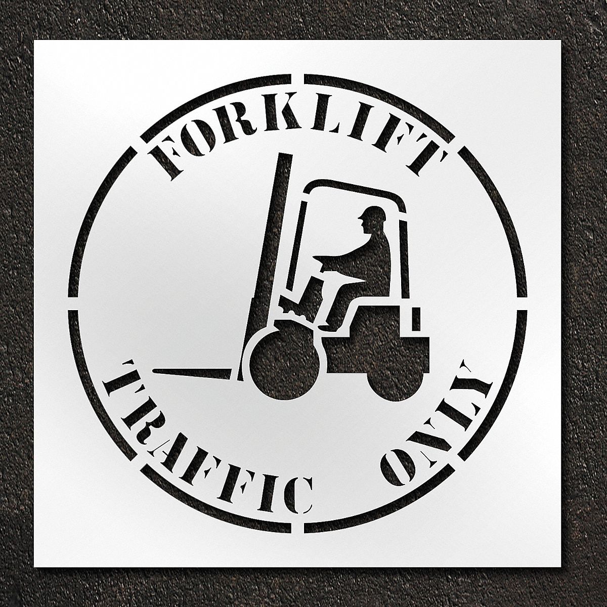 Individual Stencil: Forklift Traffic Only, 42 in x 42 in Message Size (WxH), Polyethylene