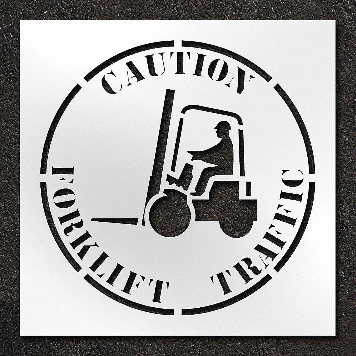 Individual Stencil: Caution Forklift Traffic, 42 in x 42 in Message Size (WxH), Polyethylene