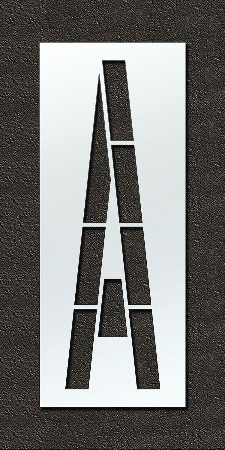 Individual Stencil: A, 48 in Overall Wd, 120 in Overall Ht, 0.125 in Thick, Polyethylene, 0.13 in