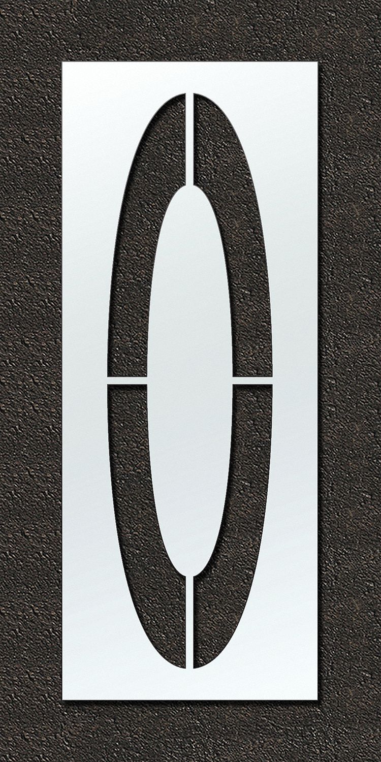 Individual Stencil: O, 48 in Overall Wd, 120 in Overall Ht, 0.125 in Thick, Polyethylene, 0.13 in