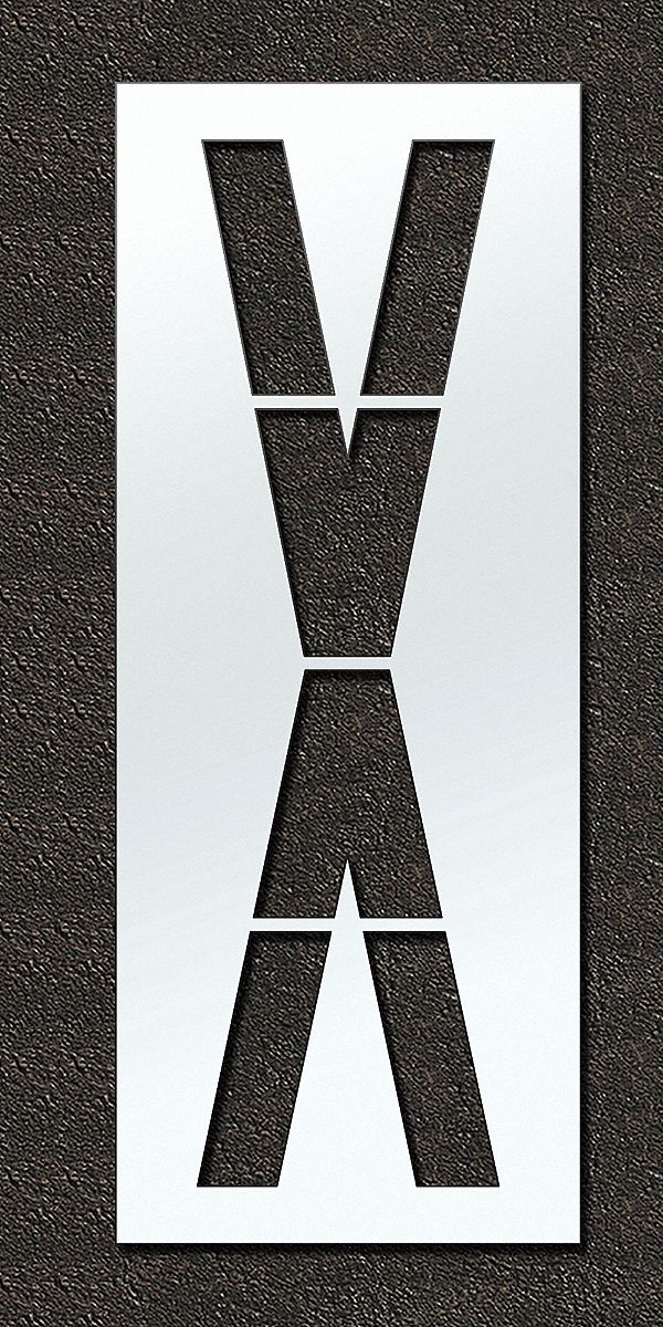 Individual Stencil: X, 48 in Overall Wd, 120 in Overall Ht, 0.125 in Thick, Polyethylene, 0.13 in
