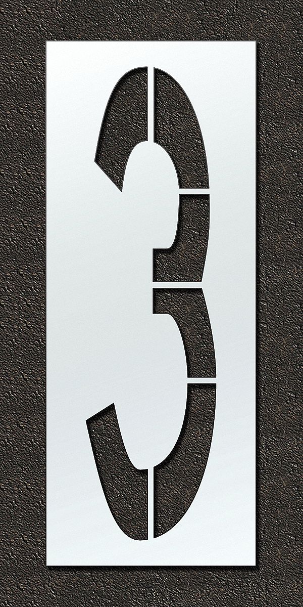 Individual Stencil: 3, 48 in Overall Wd, 120 in Overall Ht, 0.125 in Thick, Polyethylene, 0.13 in