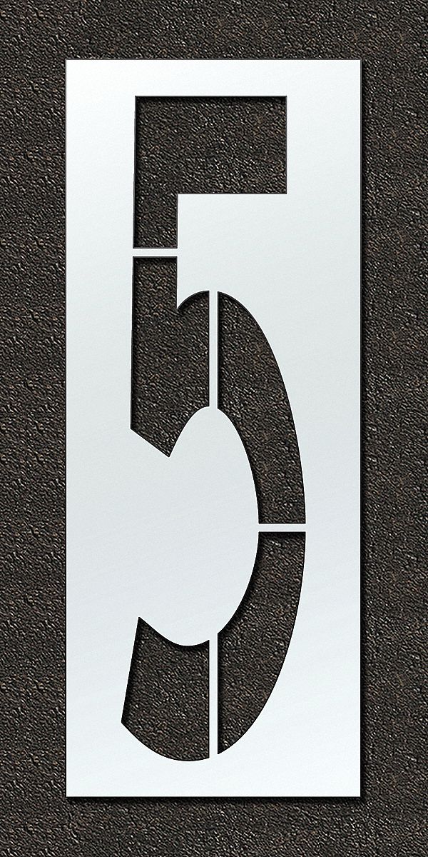 Individual Stencil: 5, 48 in Overall Wd, 120 in Overall Ht, 0.125 in Thick, Polyethylene, 0.13 in