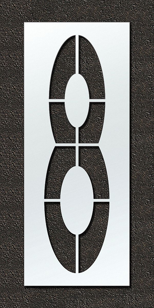 Individual Stencil: 8, 48 in Overall Wd, 120 in Overall Ht, 0.13 in Thick, 0.13 in