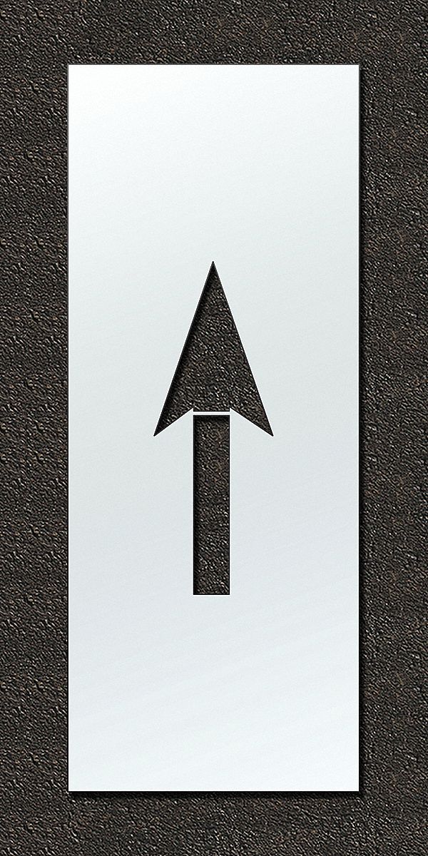 Individual Stencil: Arrow, 48 in Overall Wd, 120 in Overall Ht, 0.13 in Thick, 0.13 in