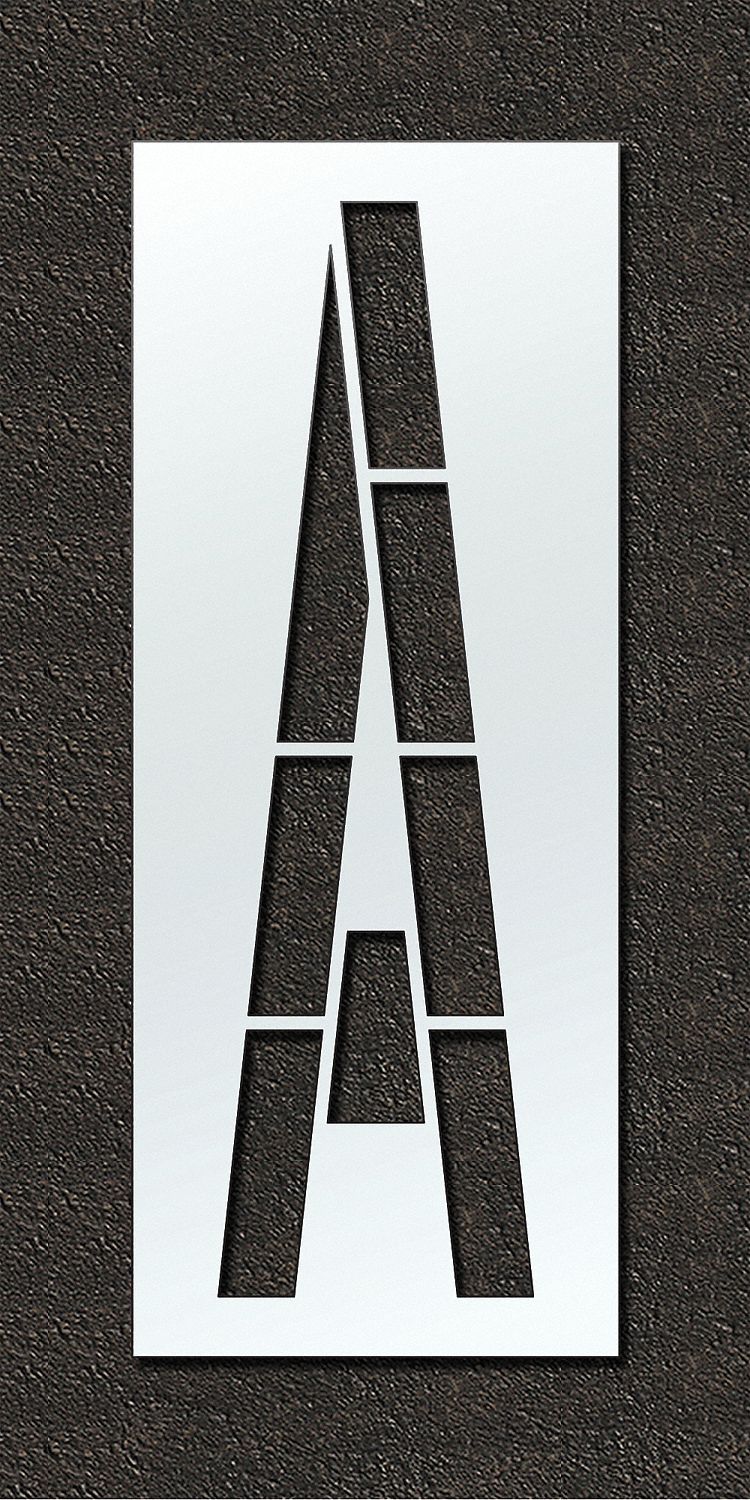 Individual Stencil: A, 48 in Overall Wd, 132 in Overall Ht, 0.13 in Thick, 0.13 in