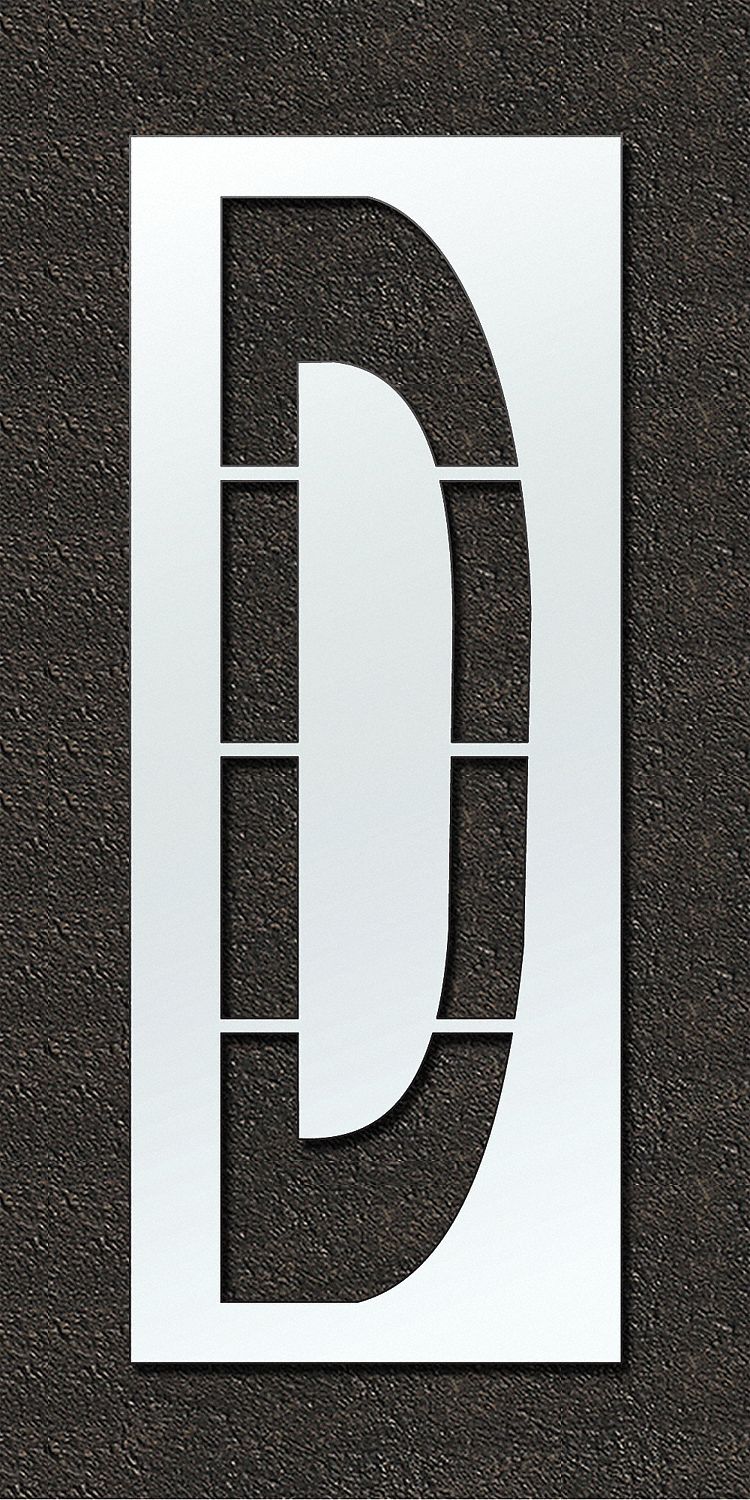 Individual Stencil: D, 48 in Overall Wd, 132 in Overall Ht, 0.13 in Thick, 0.13 in