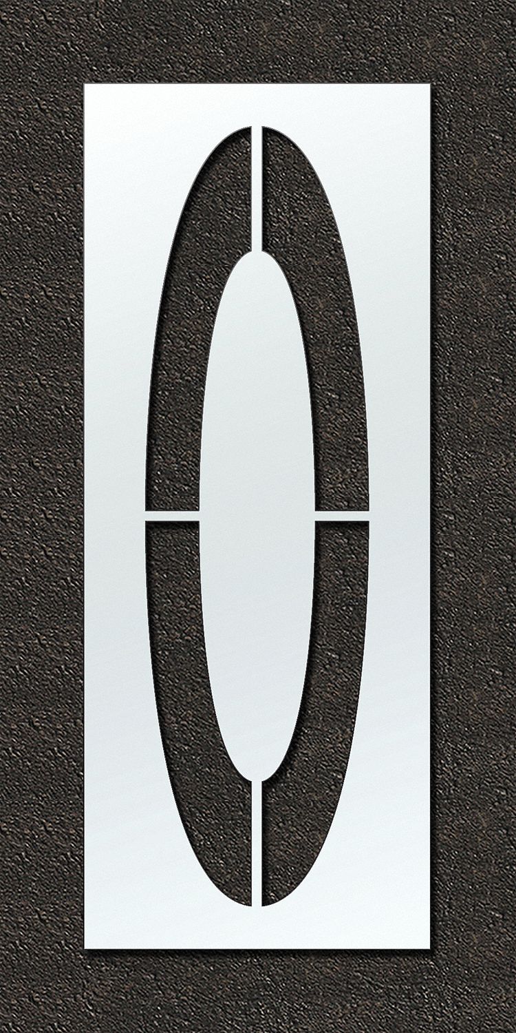 Individual Stencil: O, 48 in Overall Wd, 132 in Overall Ht, 0.13 in Thick, 0.13 in