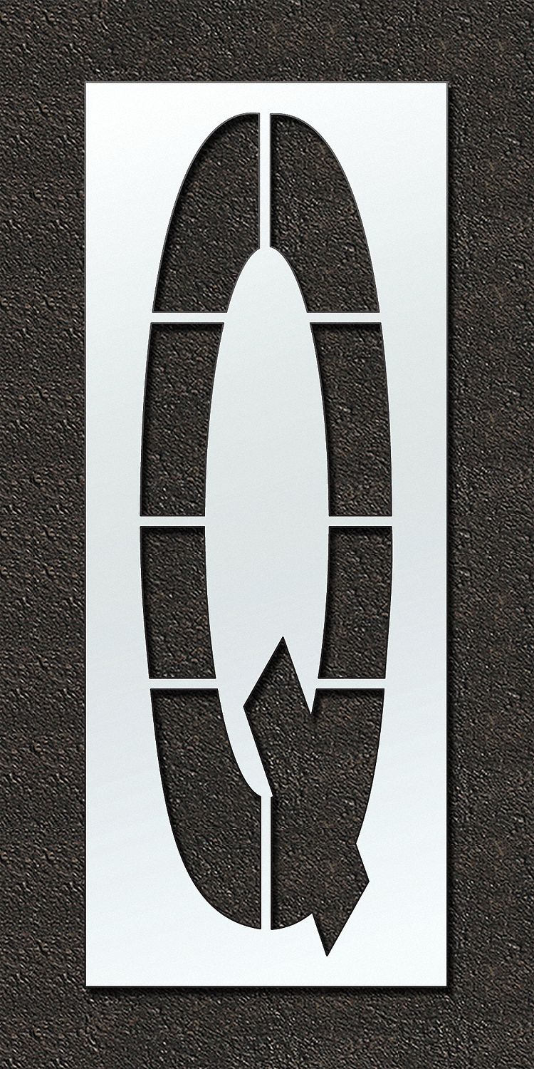 Individual Stencil: Q, 48 in Overall Wd, 132 in Overall Ht, 0.13 in Thick, 0.13 in
