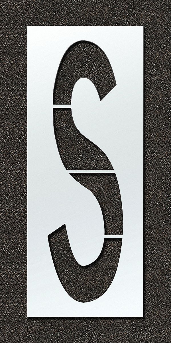 Individual Stencil: S, 48 in Overall Wd, 132 in Overall Ht, 0.13 in Thick, 0.13 in