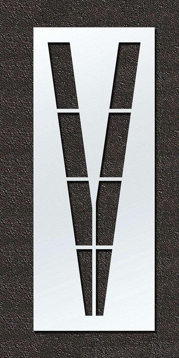 Individual Stencil: V, 48 in Overall Wd, 132 in Overall Ht, 0.13 in Thick, 0.13 in