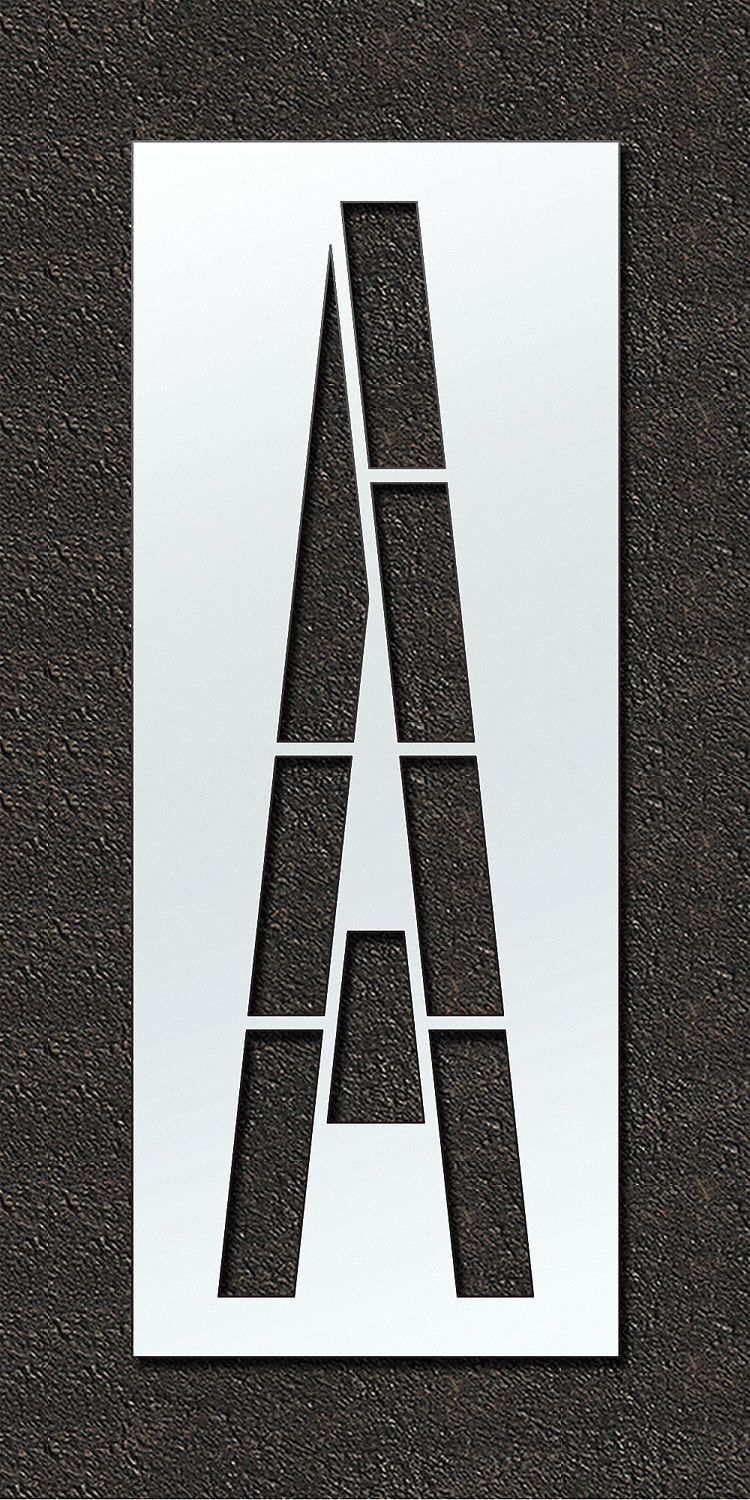 Individual Stencil: A, 48 in Overall Wd, 156 in Overall Ht, 0.13 in Thick, 0.13 in