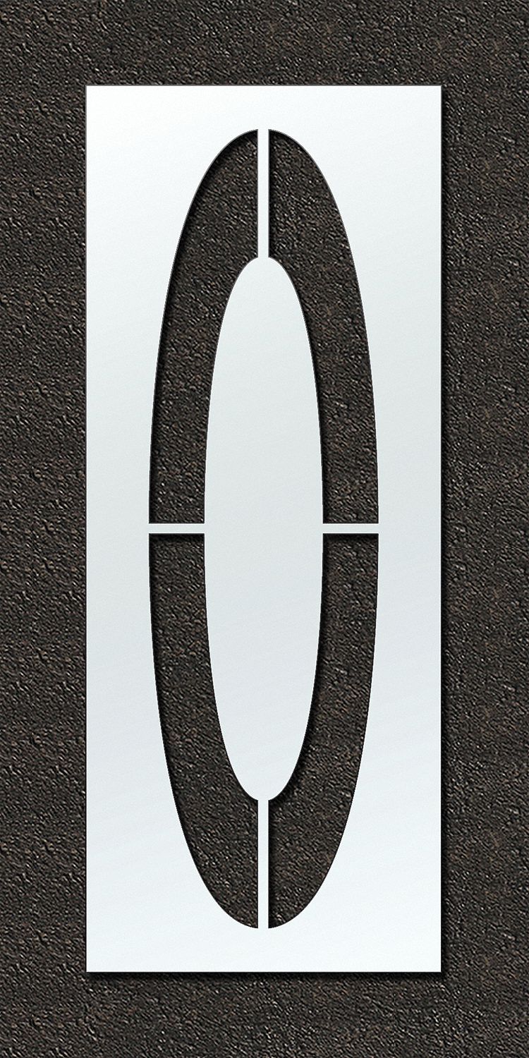 Individual Stencil: O, 48 in Overall Wd, 156 in Overall Ht, 0.13 in Thick, 0.13 in