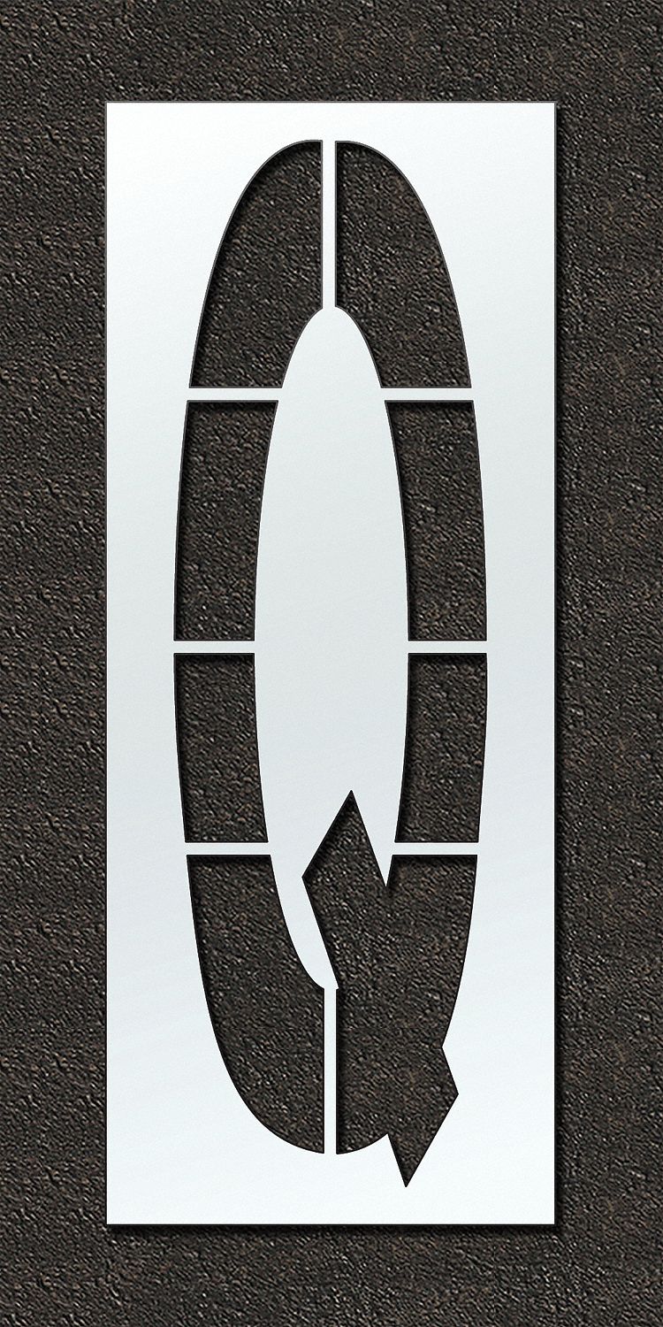 Individual Stencil: Q, 48 in Overall Wd, 156 in Overall Ht, 0.13 in Thick, 0.13 in