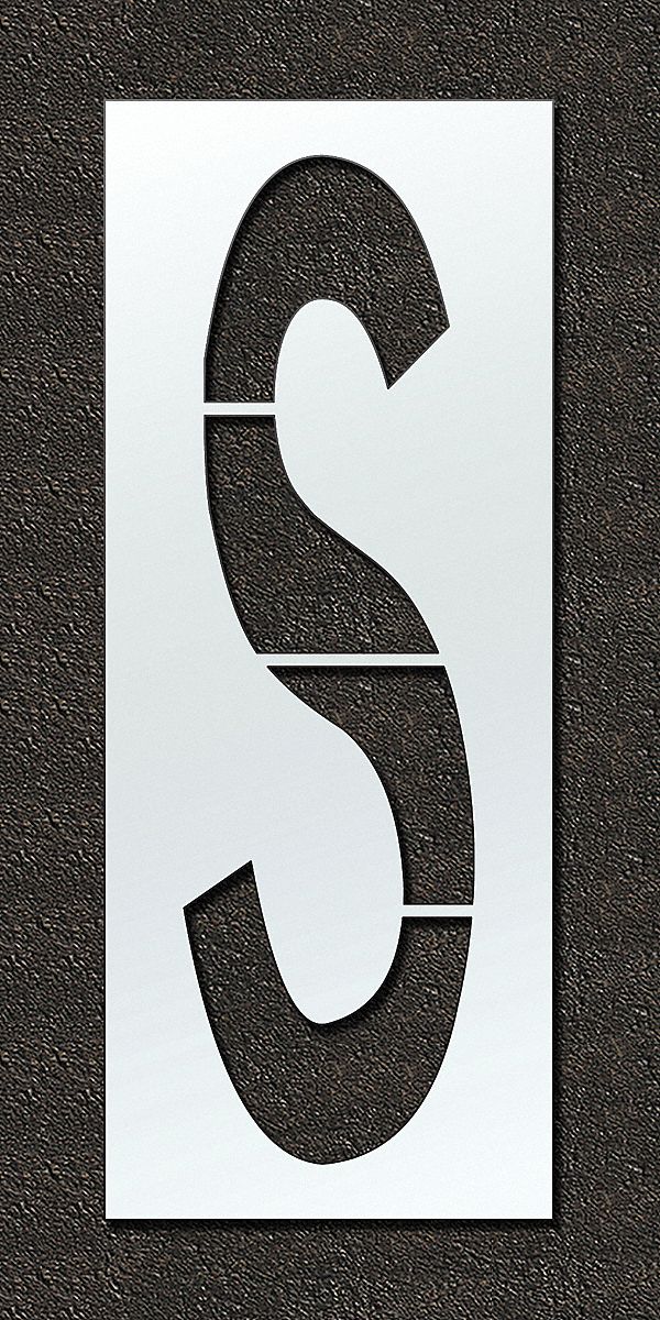 Individual Stencil: S, 48 in Overall Wd, 156 in Overall Ht, 0.13 in Thick, 0.13 in