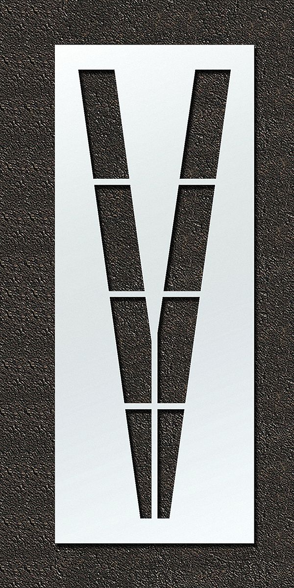 Individual Stencil: V, 48 in Overall Wd, 156 in Overall Ht, 0.13 in Thick, 0.13 in