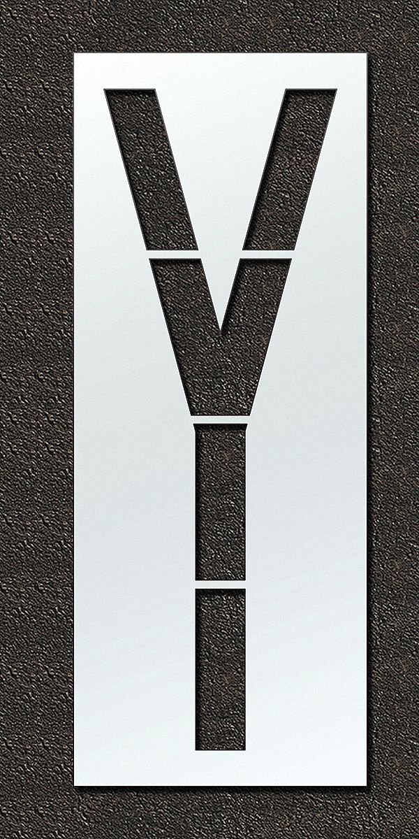 Individual Stencil: Stencil Character, 48 in Overall Wd, 156 in Overall Ht, 0.13 in Thick, 0.13 in