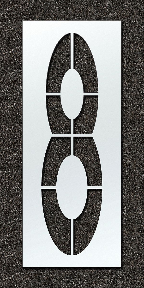 Individual Stencil: 8, 48 in Overall Wd, 156 in Overall Ht, 0.13 in Thick, 0.13 in