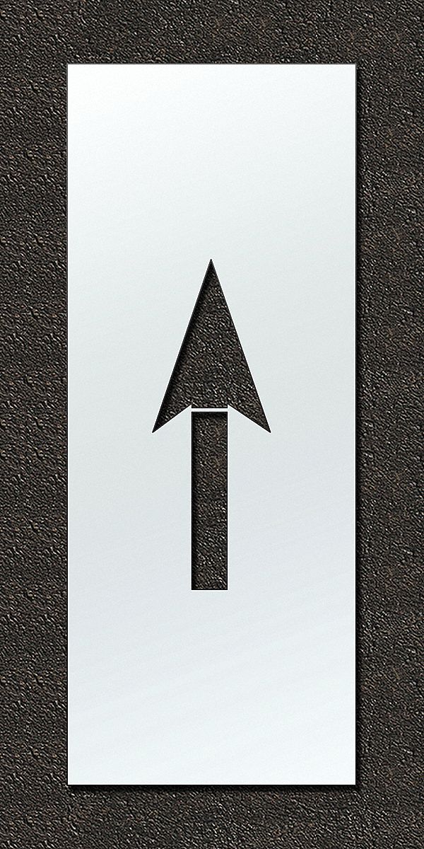 Individual Stencil: Arrow, 48 in Overall Wd, 156 in Overall Ht, 0.13 in Thick, 0.13 in