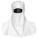 CLEANROOM HOOD, BOUND SEAM, 1.2 OZ/SQ YD WT, FULL HEAD COVERAGE, WHITE, L, 100 PK