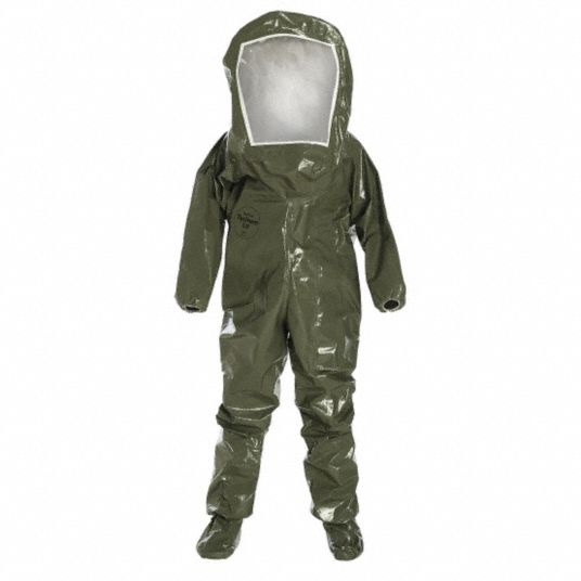 Encapsulated Suit, Tychem® LV, Olive Drab - Grainger