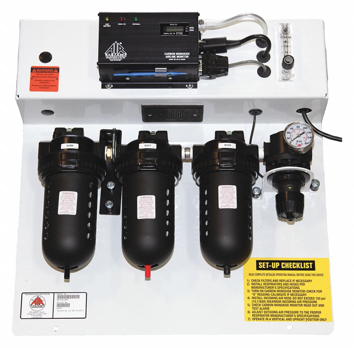 AIR SYSTEMS INTERNATIONAL Breathing Air Filtration System, 125 psi