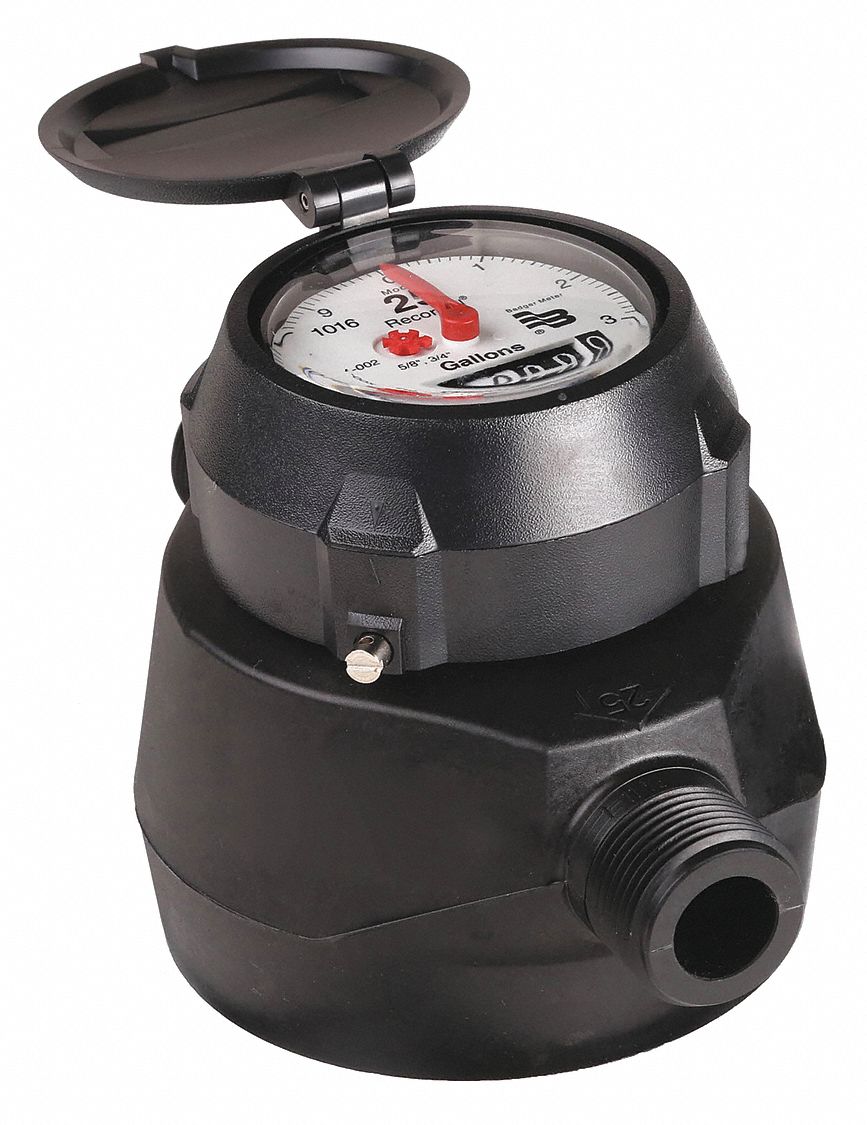 FLOWMETER,25 GPM,150 PSI,7-1/2 IN.