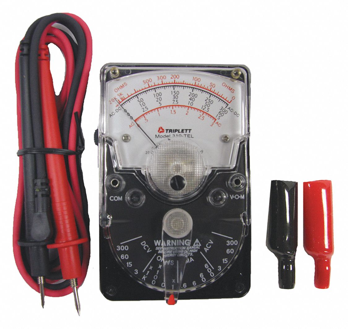 TRIPLETT Volt/Ohm Meter, Max. AC Volts 600 V, Max. DC Volts 600 V, Max