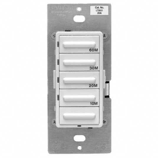 LEVITON 120V AC Wall Switch Timer, White 29FK50LTB601LZ Grainger