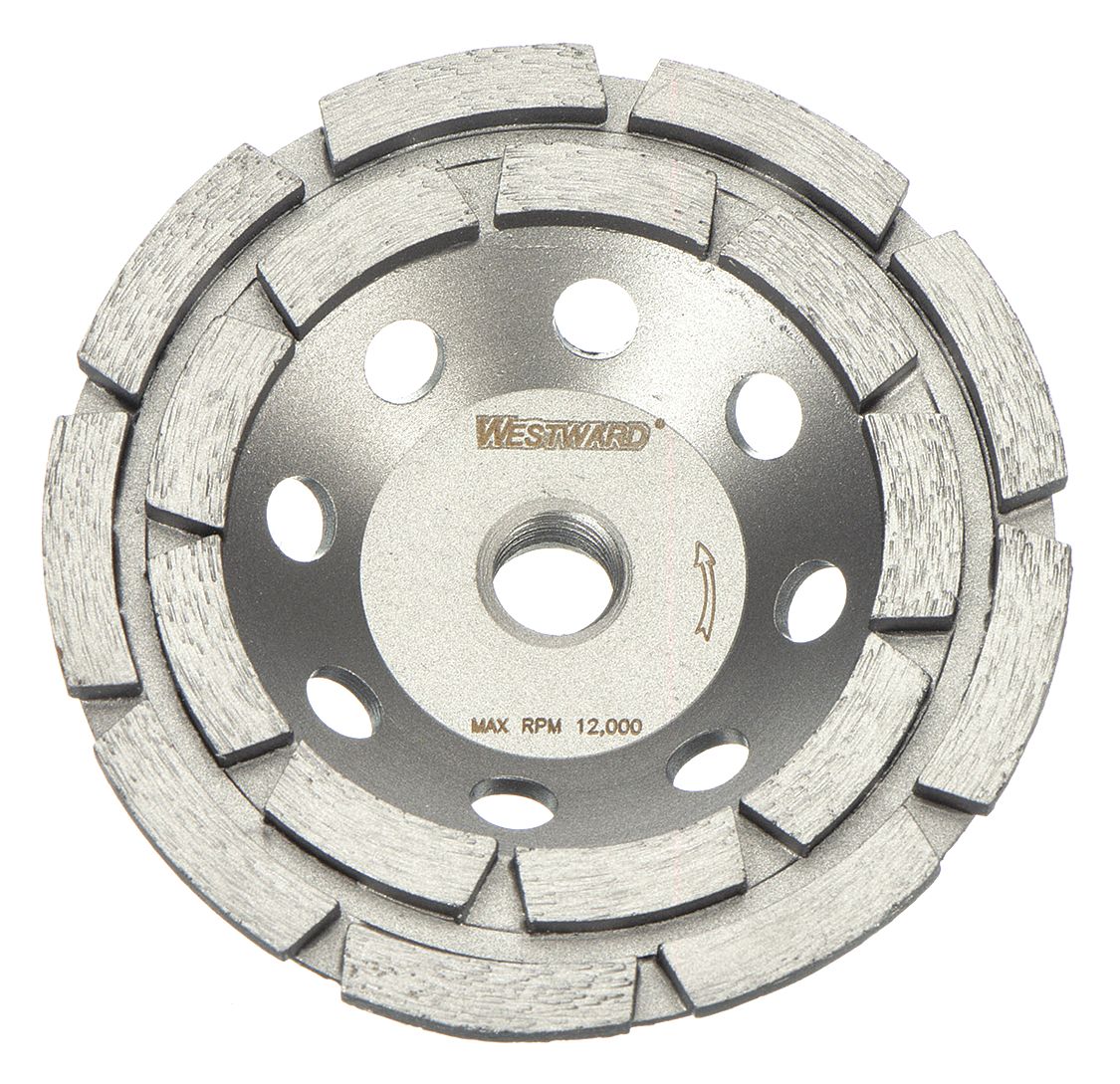 WESTWARD, Double Row, 4 1/2 in Dia, Segment Cup Grinding Wheel 29FZ6829FZ68 Grainger