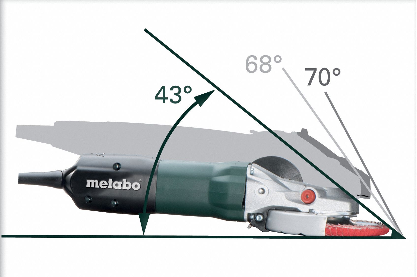 METABO Angle Grinder, 4 1/2 in, 5 in Wheel Dia., 8 Amps, 120V AC