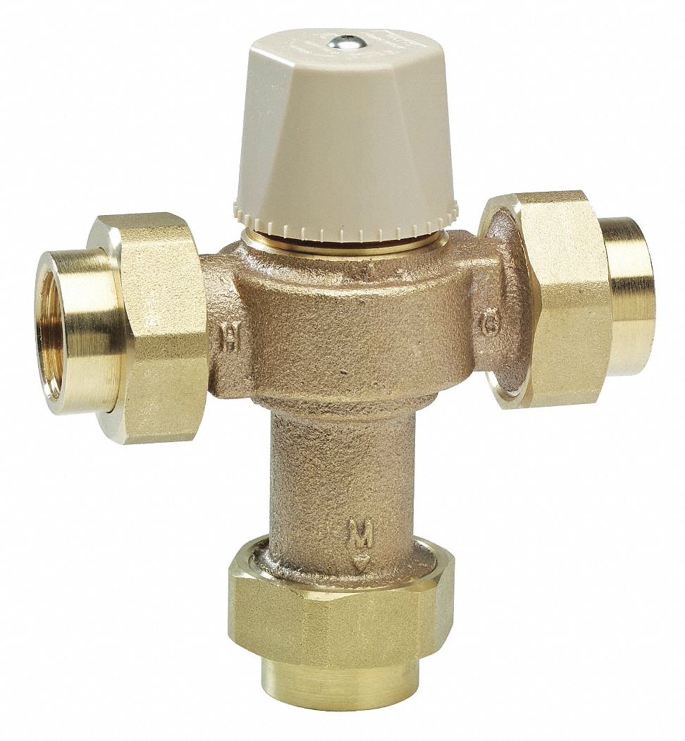 WATTS Thermostatic Mixing Valve Lead Free Copper Silicon Alloy, 13 gpm