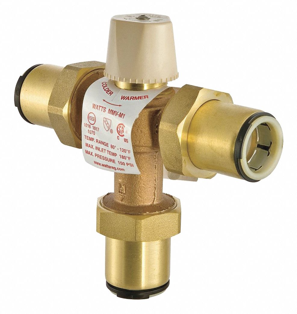 Thermostatic Mixing Valve: 1 in Inlet Connection Size, 1 in Outlet Connection Size