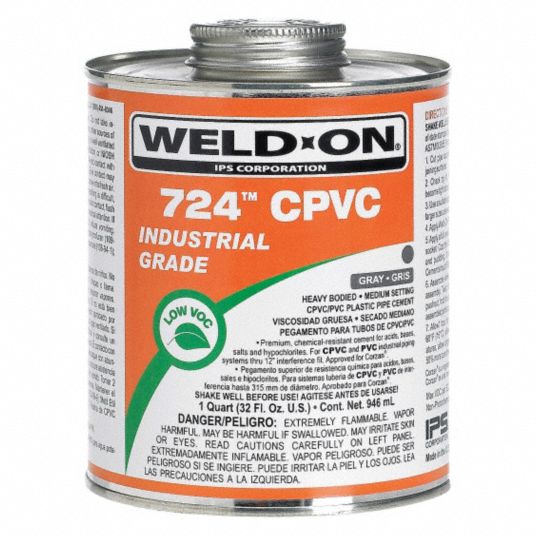 WELDON Gray Pipe Cement, CPVC, Size 32 oz, For Use With Joining CPVC