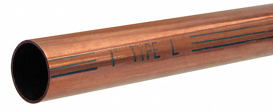 10 ft. Hard Straight Copper Tubing, 4 1/8 in Outside Dia., 3.875 in Inside Dia.
