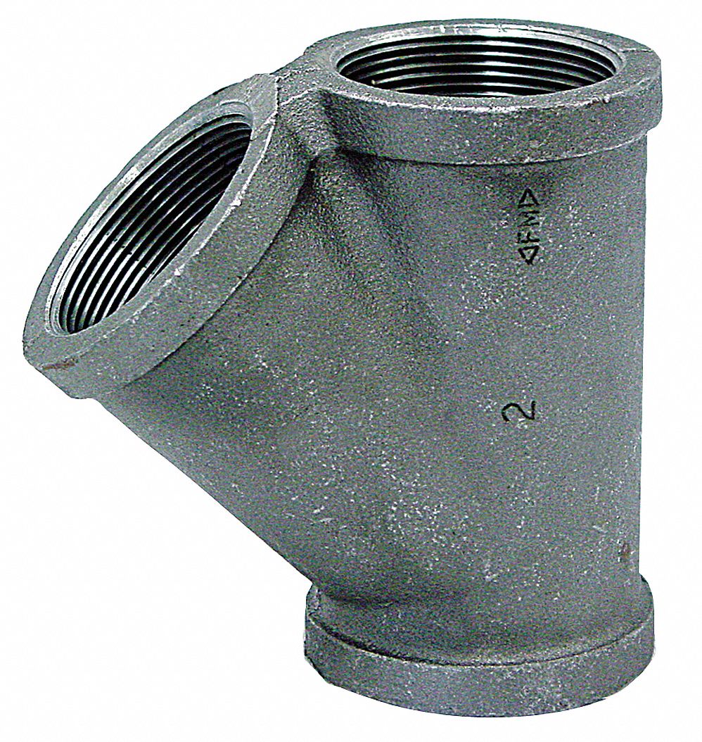 ANVIL Galvanized Malleable Iron Wye, 2" Pipe Size, FNPT Connection Type