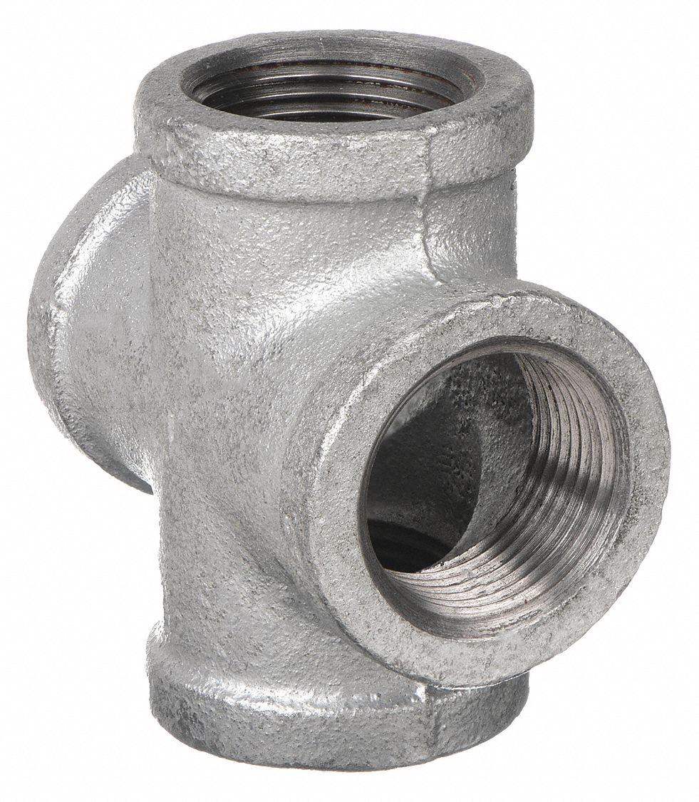 CROSS: MALLEABLE IRON, 1 IN X 1 IN X 1 IN X 1 IN, NPT X NPT X NPT X NPT, CLASS 150