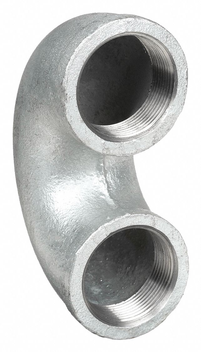 Open Return Bend: Malleable Iron, 1 1/2 in x 1 1/2 in, NPT x NPT, Class 150