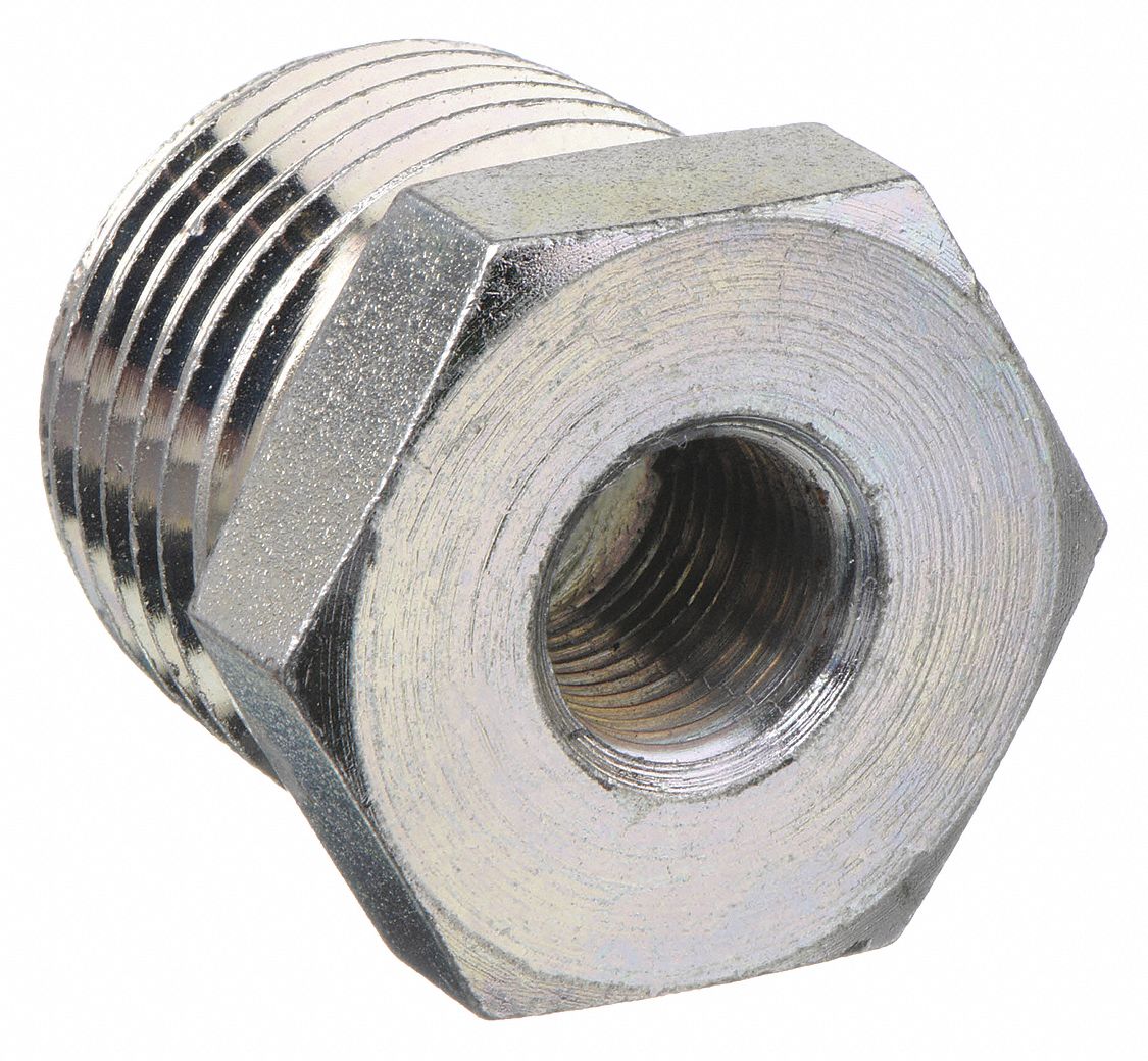 HEX BUSHING: STEEL, ½ IN X ⅜ IN, NPT X NPT THREAD, CLASS 300