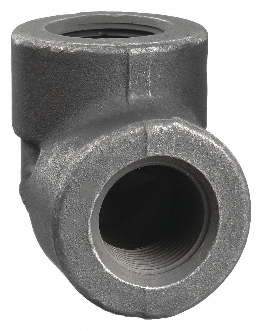 90 °  ELBOW: FORGED STEEL, ⅛ IN X ⅛ IN FITTING, FEMALE NPT X FEMALE NPT, CLASS 3000