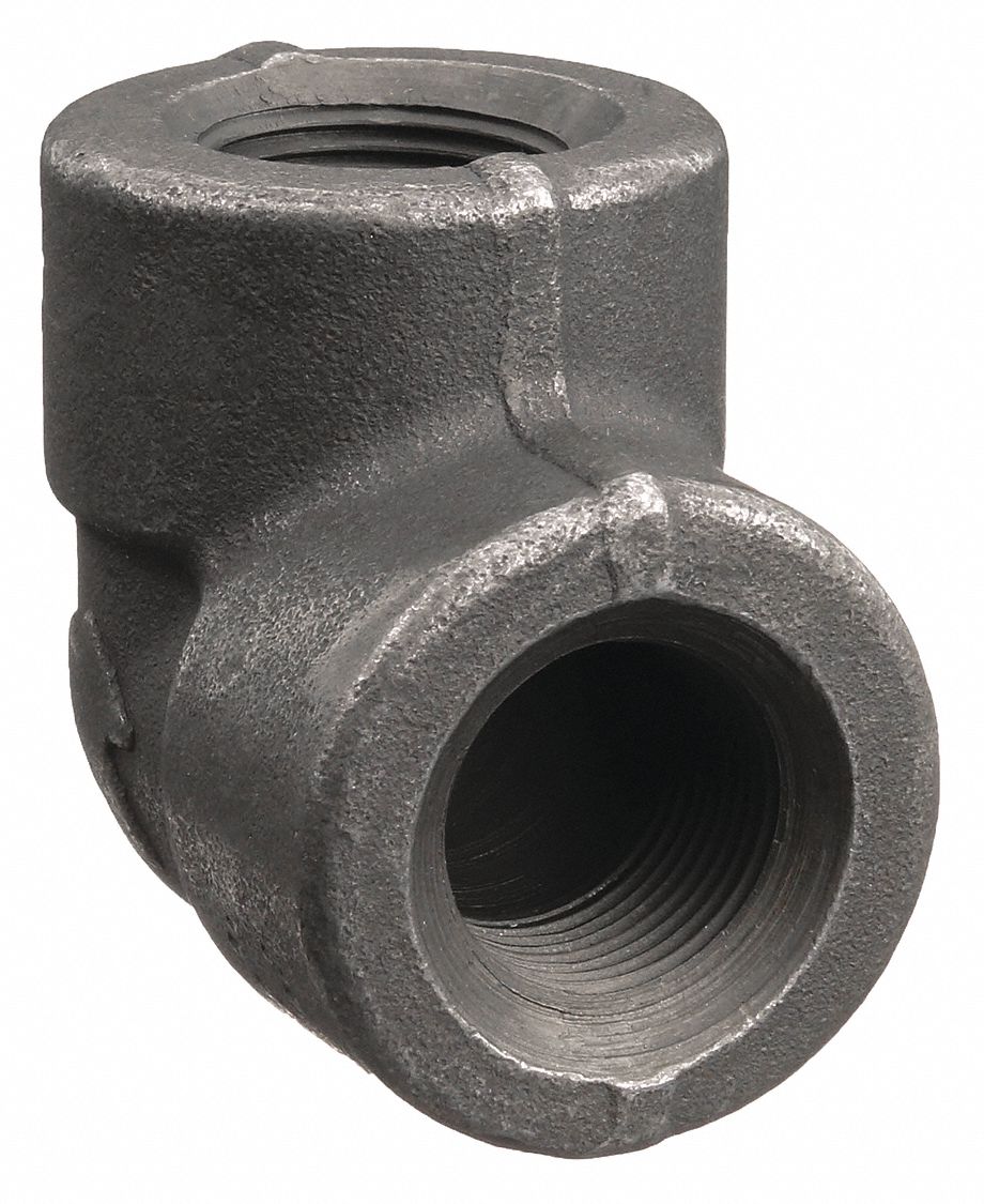 90 °  ELBOW: FORGED STEEL, ⅜ IN X ⅜ IN FITTING, FEMALE NPT X FEMALE NPT, CLASS 3000