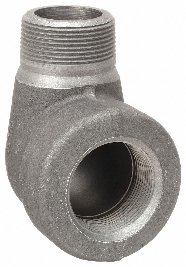 90° Street Elbow: Forged Steel, 1 1/2 in x 1 1/2 in Fitting Pipe Size, Female NPT x Male NPT