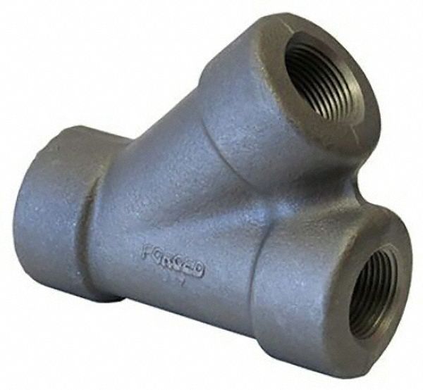 45° Lateral Wye: Forged Steel, 1/2 in x 1/2 in x 1/2 in Fitting Pipe Size, Class 3000