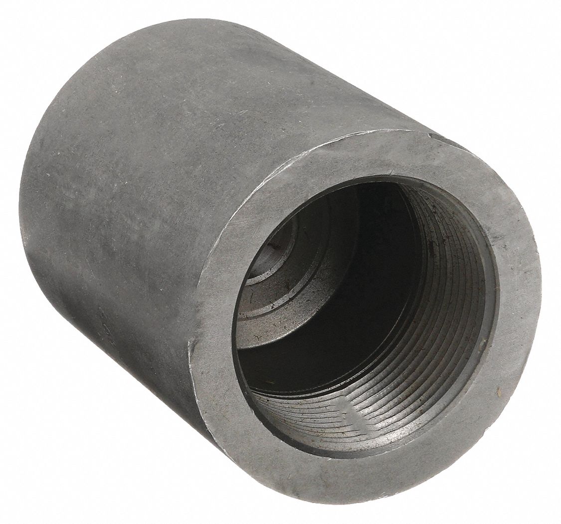 Forged Steel, 1 1/2 in x 1/2 in Fitting Pipe Size, Reducing Coupling ...