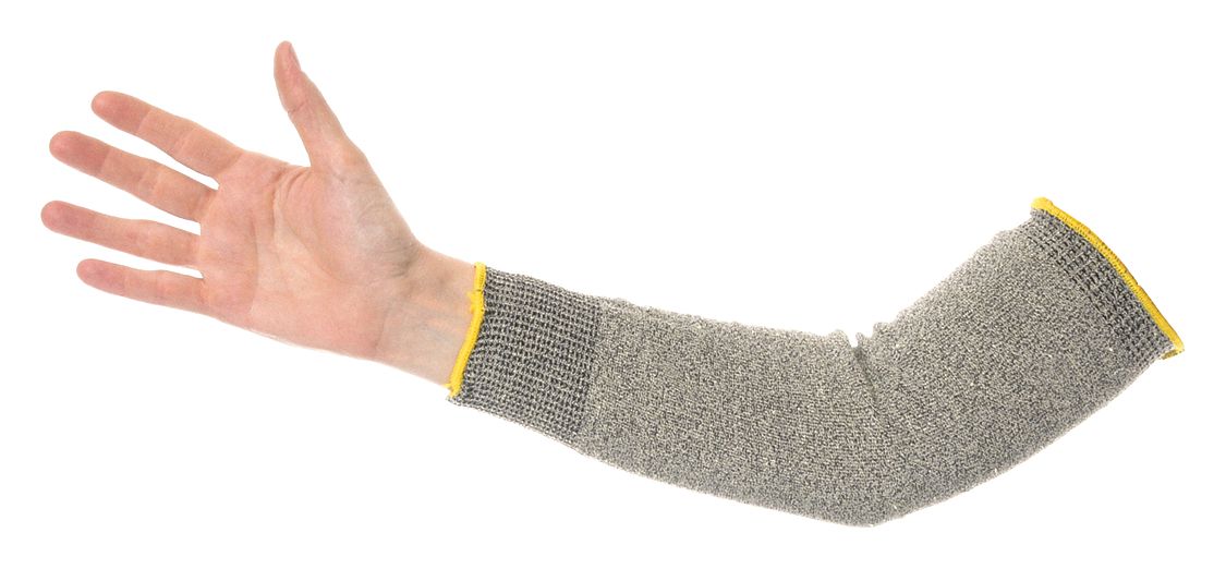 CUT-RESISTANT SLEEVE, ANSI/ISEA CUT LEVEL 3, BROWN, 14 IN, HPPE/SS