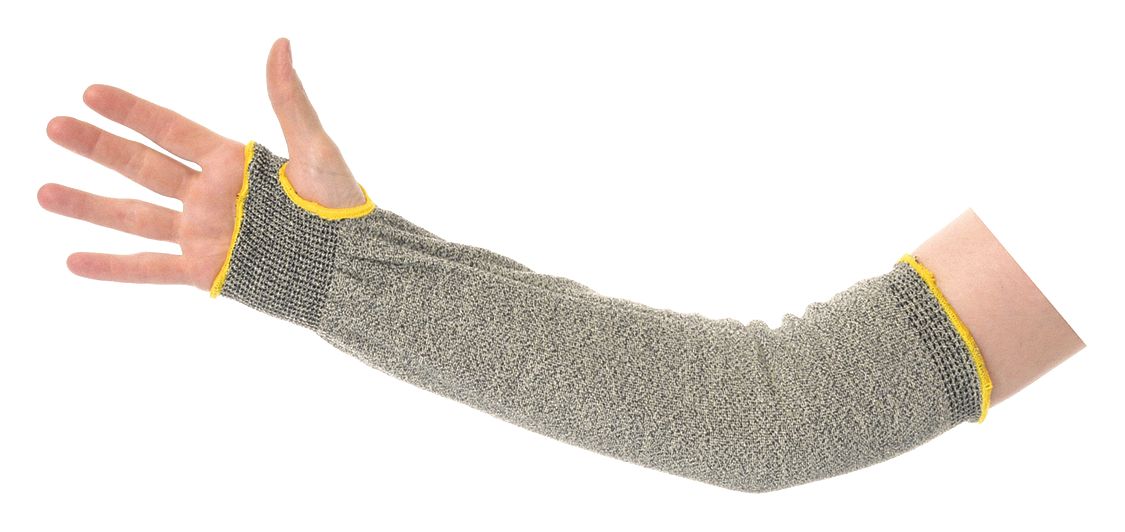 CUT-RESISTANT SLEEVE, ANSI/ISEA CUT LEVEL 3, BROWN, THUMBHOLE, 18 IN